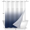 RiePoiia No Hook Ombre Shower Curtain with Snap in Fabric