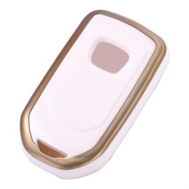 TANGSEN Key Fob Cover Soft TPU Full Protection Key case Compatible with Honda Accord Civic CRV Pilot Ridgeline Odyssey 5 Button Keyless Entry Remote Cover (White)