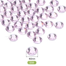 MECCANIXITY 2880 Pcs Hotfix Rhinestones Flatback Crystal Glass Gems Art Rhinestones for Crafts Clothes DIY Decoration(SS6 2mm,Pink)