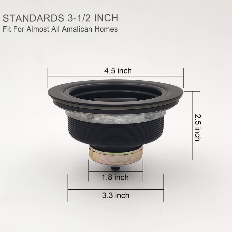 EADOT 3-1/2 Inch Matte Black All Stainless Steel Kitchen Sink