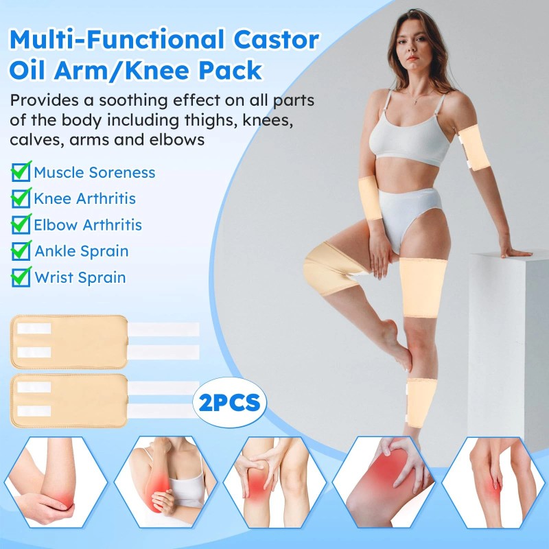 Qupite Castor Oil Pack Wrap10 pcs Reusable Organic Castor Oil