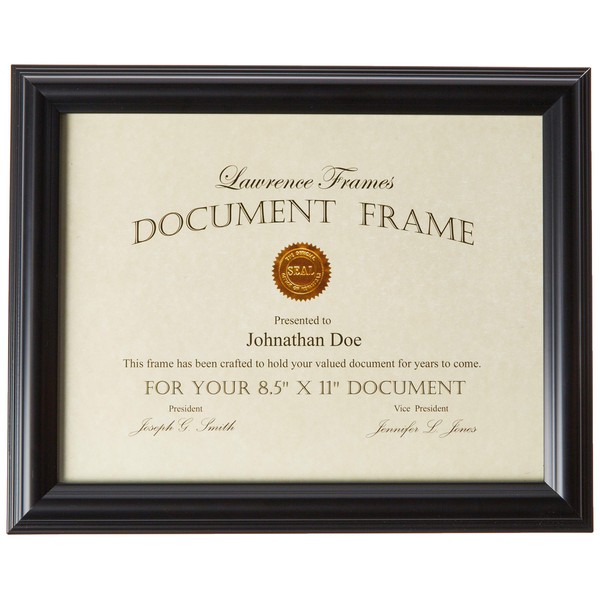 Lawrence Frames 185081 Black Document Picture Frame, 8.5 by 11-Inch