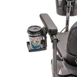 Pride Mobility Cup Holder Folding Go-Go Scooter C-Style Molded Seat Armrest Black