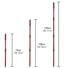 POHOVE Mop Handle Replacement Compatible with Vil-EDA Sp-in Tu-rbo Mop,4 Section 30" to 58" Brooms Cedar Mop Stick,Mop Stick AdjustableStainless Steel Mop Pole for Floor Clean,Universal Fit