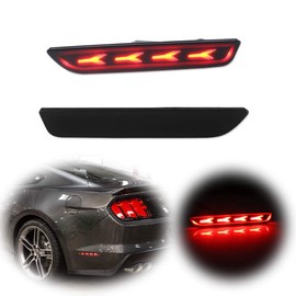 JDMTECH Smoked Lens Red LED Lamps Rear Bumper Side Marker Lights For 2010 2011 2012 2013 2014 Ford Mustang