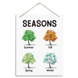 Seasons Sign, Summer Fall Spring Winter Decor, Rustic Hanging Wood Plaque Sign, Trees Decor, Educational Wall Decor, Farmhouse Hanging Decor, Seasons Learning, Playroom Decor Art, Classroom Decor
