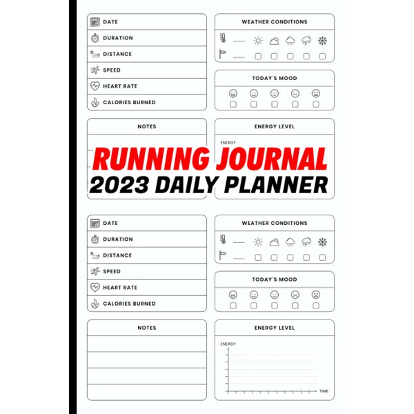 Running Journal 2023 Daily Planner: Daily Calendar Runner Training Logbook