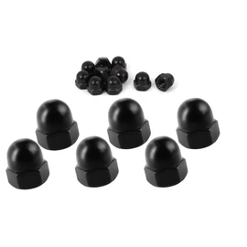 Black Stainless Steel Cap Nut M3 M4 M5 M6 M8 M10 Hex Acorn Dome Head Nuts for Screws Bolts - Pack of 6 (M5)