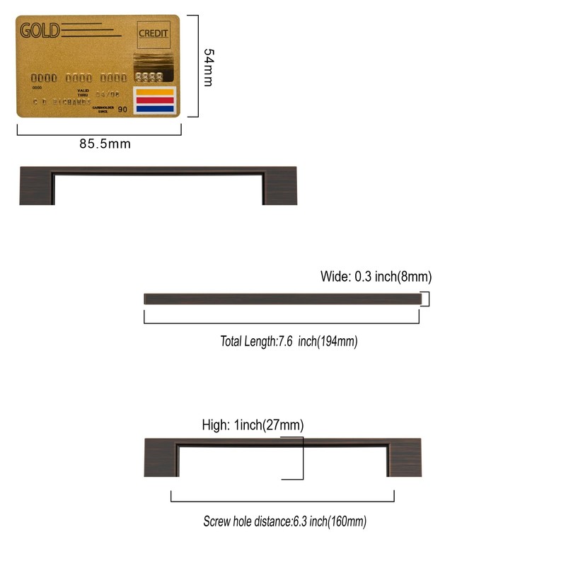 Amerdeco 10 Pack Oil Rubbed Bronze Cabinet Pulls 5 Inch(128MM)