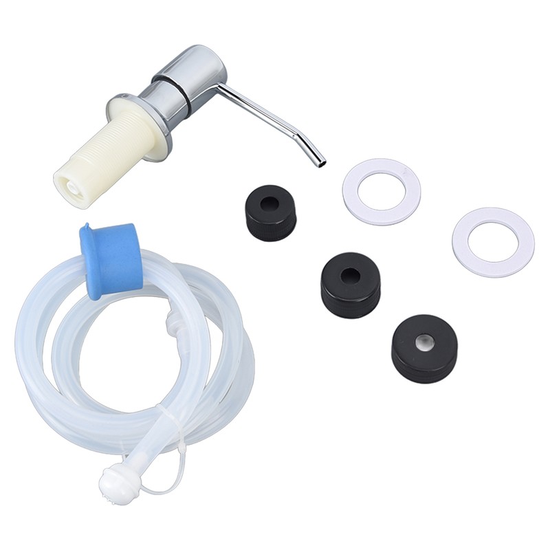 Sink Soap Dispenser Kit with Silicone Tube Stainless Steel Electroplating