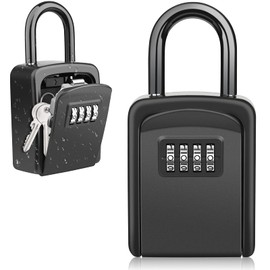 Diyife Key Safe with Shackle, Weatherproof 4 Digit Key Safe for Outdoor and Indoor Use, Key Cabinet for Keys, Key Box 93H x 73W x 41D mm, Key Hiding Place for Home, Garage, School