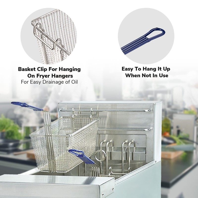 2PCS Deep Fryer Basket With Non-Slip Handle Heavy Duty Nickel