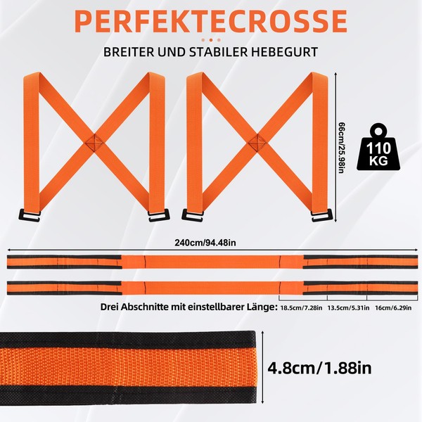 Lifting Straps for Movers,2 Pcs Anti-Slip Moving Straps Carrying Straps,2-Person