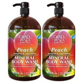 Dead Sea Collection Dead Sea Collection Peach Body Wash for Women and Men - with Pure Dead Sea Minerals and Peach Extract - Cleanses and Moisturizes Skin - Pack of 2 (67.6 fl. oz)