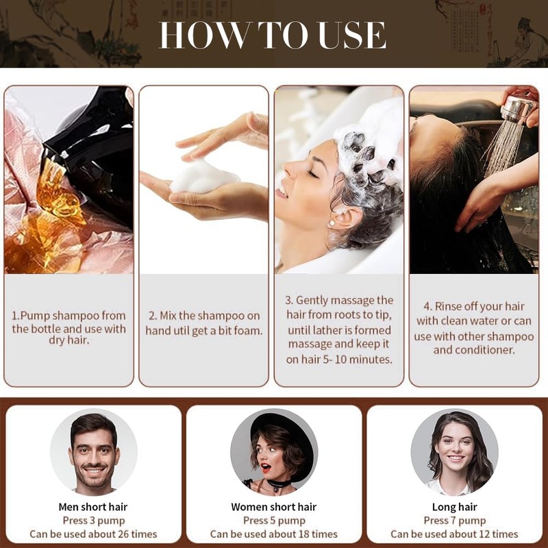 Black Hair Colour, Colouring Shampoo for Men and Women, Colouring