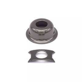 AxLabs Hardware KD By AxLabs Tele Style "T-Cup" Round Recessed Jack Plate - Black Nickel