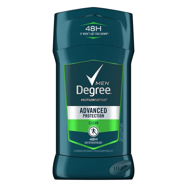 DEGREE MENS DEO Advanced Protection Antiperspirant Deodorant Invisible Solid, Clean, 2.7 oz (Pack of 6)
