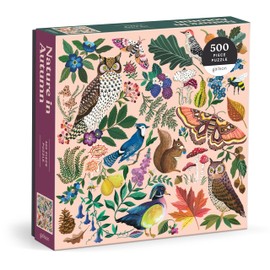 Galison Nature in Autumn – 1000 Piece Jigsaw Puzzle Featuring Beautiful Fall Illustrations of Flora Fauna and Insects of Autumn