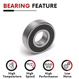CNXBB 10 PCS 6204-2RS Double Rubber Sealed Deep Groove Ball Bearings 20x47x14mm, Deep Groove Ball Bearing ABCE-3 Pre-Lubricated, Chromium Bearing Steel (6204-2RS, 10)
