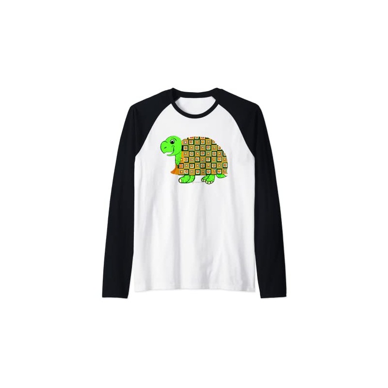 Pattern Shell Tortoise at a Snail Pace Raglan Baseball Tee