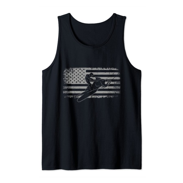 American Flag Snowmobile Apparel - Snowmobile Tank Top