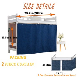 Navhao Dorm Home Solid Thicken Bunk Blackout Bed Curtains Cloth Bed Canopy Men Women Single Sleeper