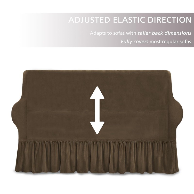 NICEEC Sofa Cover Super Soft 1-Piece Brown Sofa Slipcover for