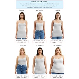 Emmalise Clothing Women's Basic Casual Plain Long Camisole Cami Top Tank, Large, White