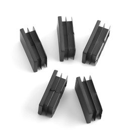MroMax 50Pcs Rectangle PP Plastic End Caps, 1.57" x 0.79" (LxW), Black, Non-Slip, Furniture Leg Protectors