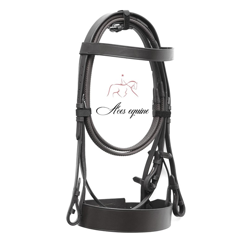 Leather Horse Hunter Bridle 2 Inch Noseband and 1 Inch