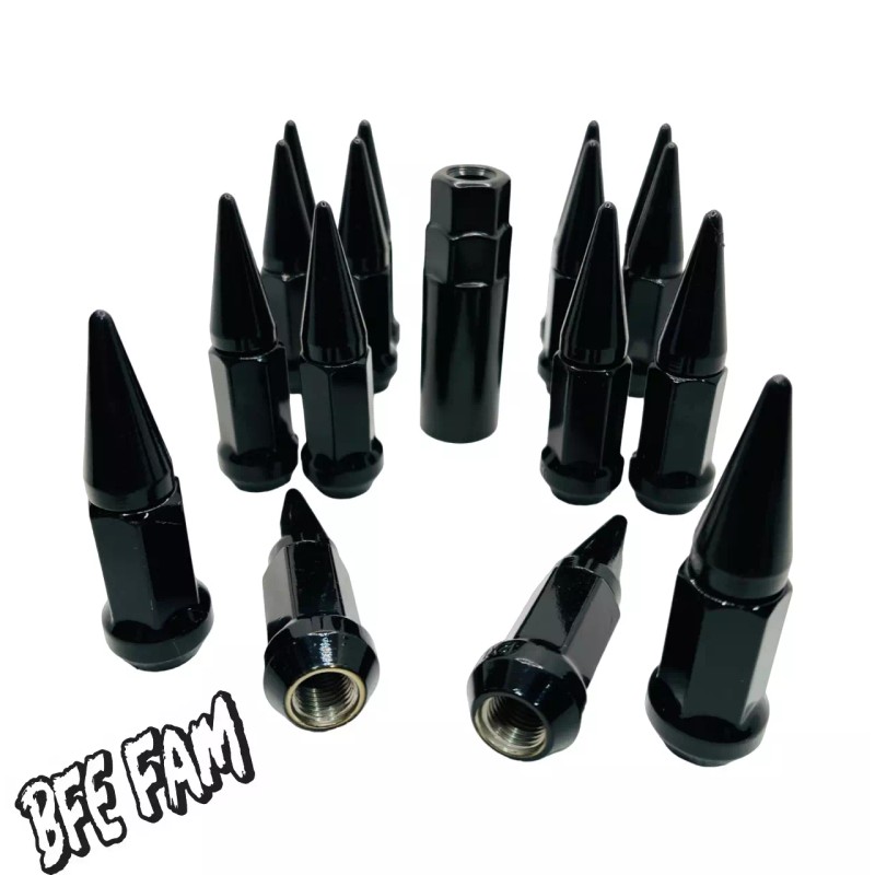 BFE Spiked Lug Nuts 20pc 12mmx1.5 Acorn Cone Black Polaris