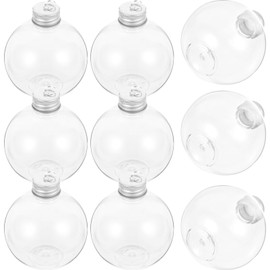 ABOOFAN 10pcs Christmas Booze Balls Clear Christmas Tree Fillable Ornament 250ml Water Bottle Bulbs Shape Plastic Pendant Ball for Xmas Home Party Decoration Silver
