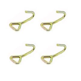 Universal Heavy Duty Ratchet Hook for Replacement Used on The End of Ratchet of Tie Downs, Ratchet Straps, Trailer Strap Single J - 25mm x 800kg 4PCS