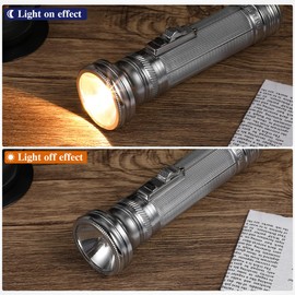 PartyKindom Vintage Metal Flashlight, 5.5in Old-Fashioned Incandescent Torch, Small Portable Retro Handheld Light for Outdoor Camping Collecting, Requires 2 C Batteries (Not Included)