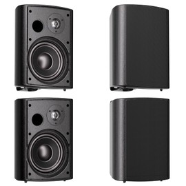 Herdio 800 Watts 6.5 Inches Outdoor Speakers Wired Waterproof Passive,Wall Mount Speakers with Powerful Bass for Home Patio Garden Covered Deck,All-Weather Durability,Black(2 Pairs)