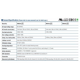 MEAN WELL IRM-45-12ST Single Output AC/DC Encapsulated Power Supply, Screw Terminal Style, 12 Volt, 3.8 Amp, 45 Watt