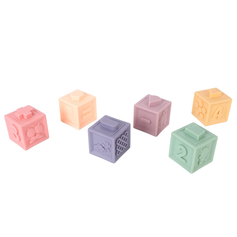 12PCS Children Silicone Building Blocks Soft DIY Educational Chewable Animals