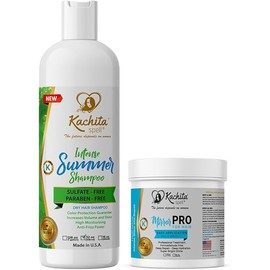 New Hair Treatment 16oz Kachita Spell MirrorPRO Mask, Super Gloss and Shine Capillary + New Hydrate Moisturizing Shampoo Intense Summer Sulfate and Paraben Free
