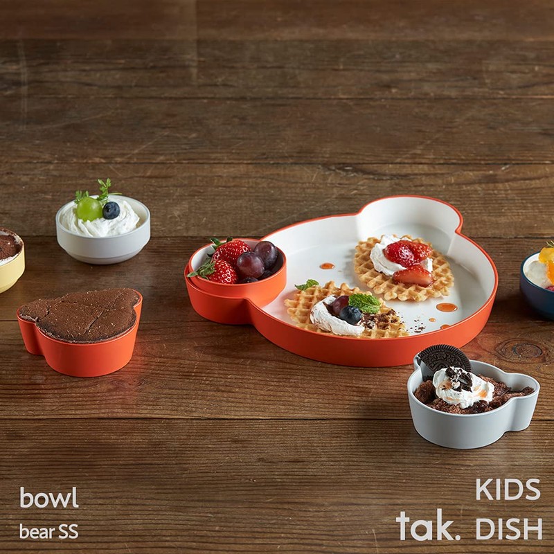 Tak JTN-0133-OR Kids Dish Bowl, Orange Bear SS