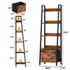Furologee 5-Tier Ladder Shelf, Ladder Bookshelf with Removable Drawer, Rustic