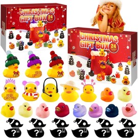 Advent Calendar 2024 Children's Small Yellow Duck, Christmas Calendar Ducks, 24 Grids for Boys Girls 1 2 3 4 5 6 7 8 10 12 Years, Squeaky Ducks Advent Calendar Christmas Gifts for Children