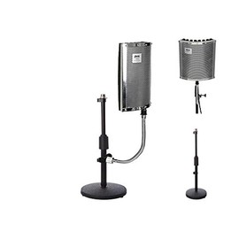 LyxPro Gooseneck Vocal Booth 40 Portable Acoustic Isolation Instrument Shield, Sound Absorbing Panel, with Adjustable Desktop Microphone Stand