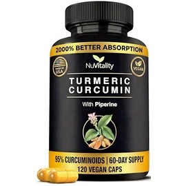 Turmeric Curcumin with Piperine (Black Pepper Extract) - 120 Veggie Capsules - Premium Quality with 95% Standardized Curcuminoids - Best Absorption & 