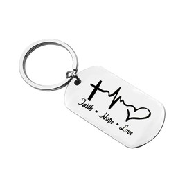 Xiahuyu Christian Gifts Inspirational Bible Verse Keychain Faith Hope Love Keychain Baptism Religious Jewelry Birthday Christmas Communion Faith Gifts for Women Men
