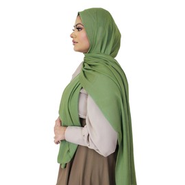 HEADED SOMEWEAR Modal Hijab for Women | Headscarf for Women | Hijabs for Women Muslim | Fashion Hijab Scarf (Moss Green Modal - Plain Hijab)