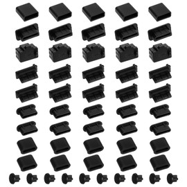 55Pcs USB Port Caps Silicone USB Port Cover Protector Dust Plug Type-C Dust Stopper Anti Dust Cover Plugs Cap for USB A, Micro USB, HDMI, 3.5mm Headphone, Type C Female and Male Ports (7 Types)