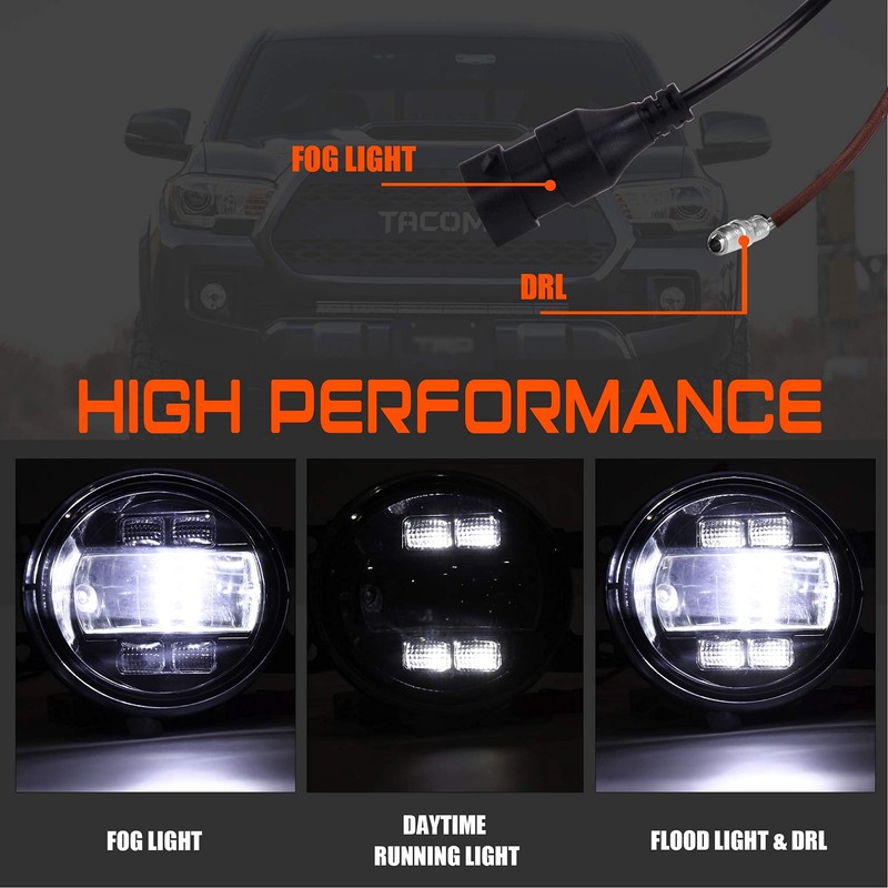 DRFG LED Fog Lights with Daytime Running Lights for Tacoma