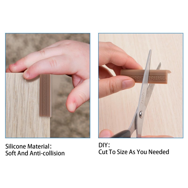 INCREWAY 8PCS Baseboard Corner Blocks Silicone Self Adhesive Safety Corner