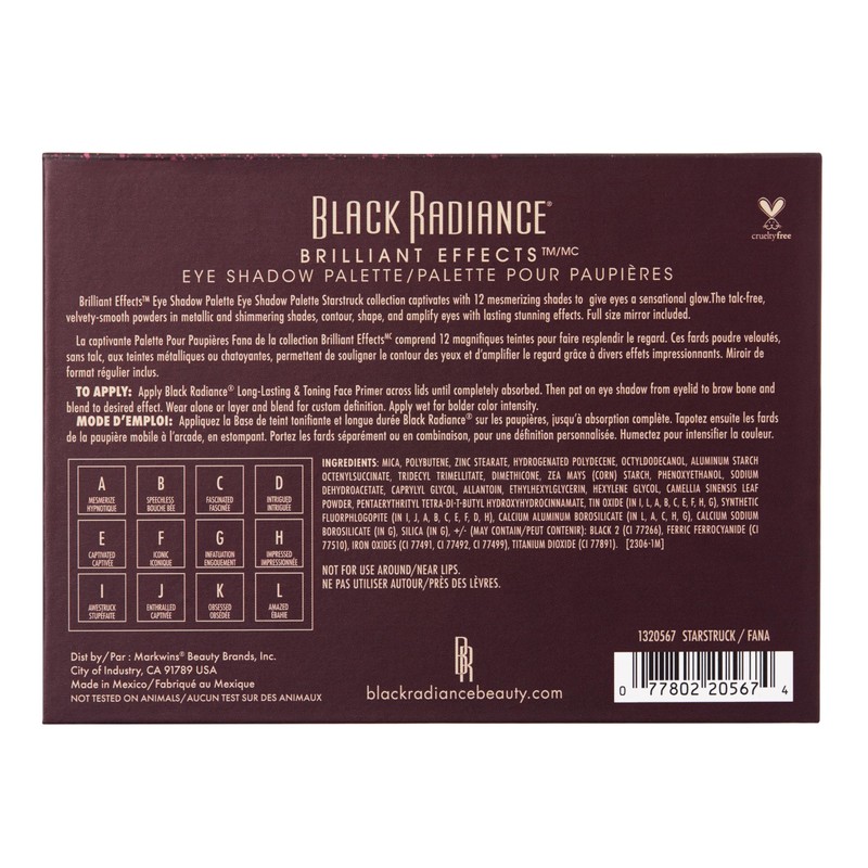 Black Radiance Brilliant Effects Eye Shadow Palette, 12 Intense Ultra