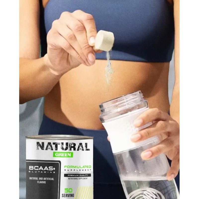 Bcaas Glutamina Aminoácidos Natural Green 500g Sabores